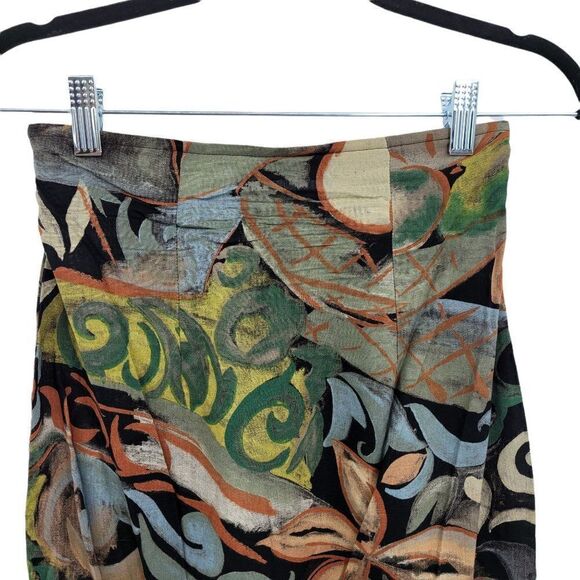 Vtg 80's Skirt Pencil Artsy Abstract Funky Zoot Suit Warm Regal Scroll Sz S - Picture 8 of 9